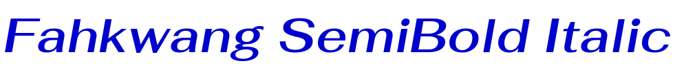 Fahkwang SemiBold Italic шрифт
